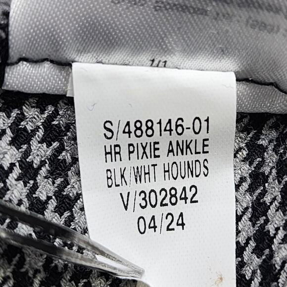 Old Navy Pants Womens 14 Black Gray Houndstooth High Rise Pixie Skinny Stretch - Picture 7 of 12